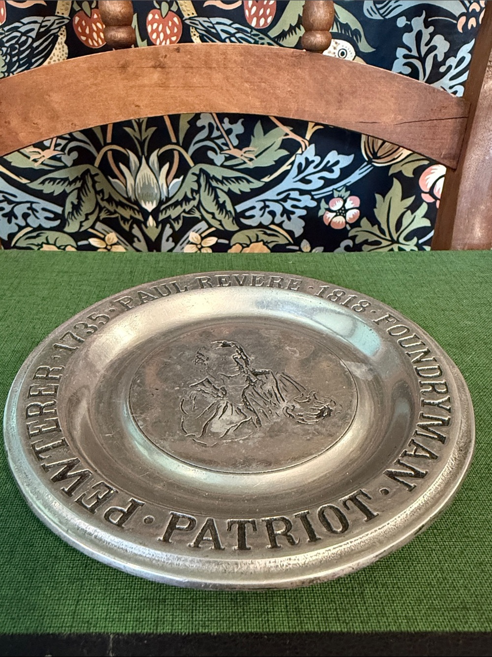 Vintage Wilton- Columbia, PA Pewter Plate Paul Revere 1972 6"